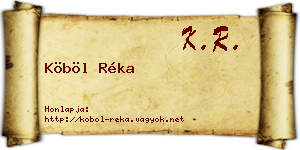 Köböl Réka névjegykártya